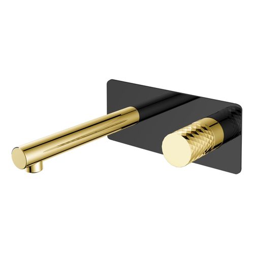 Смеситель скрытого монтажа для раковины BOHEME Stick Diamond 125-BG из стены Black Gold