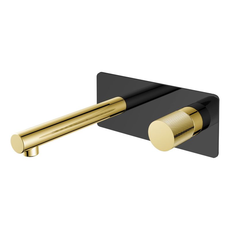 Смеситель скрытого монтажа для раковины BOHEME Stick Diamond 125-BG.2 из стены Black Gold