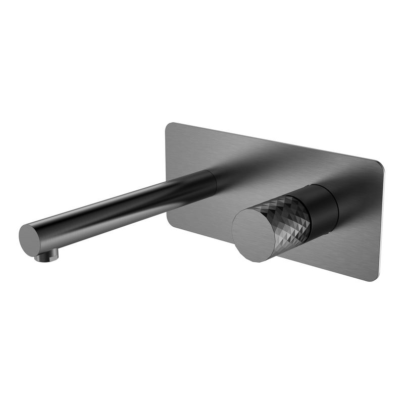Смеситель скрытого монтажа для раковины BOHEME Stick Diamond 125-GM из стены Gun Metal