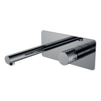 Смеситель скрытого монтажа для раковины BOHEME Stick Diamond 125-SGM из стены Shine Gun Metal — 1