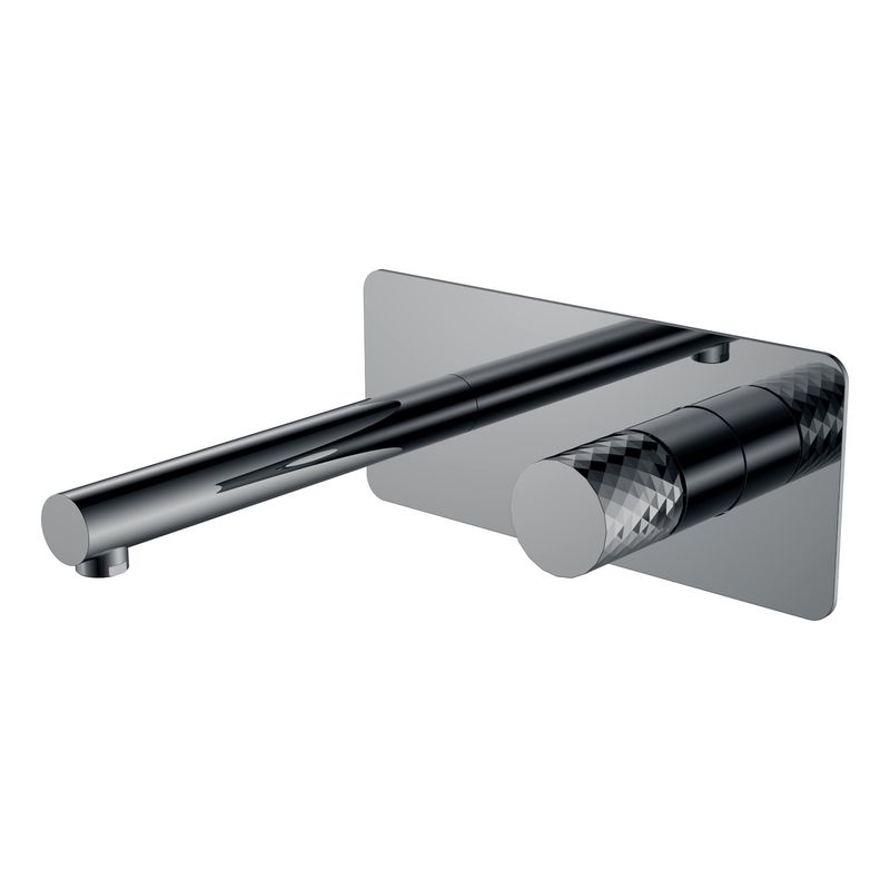 Смеситель скрытого монтажа для раковины BOHEME Stick Diamond 125-SGM из стены Shine Gun Metal