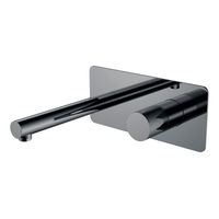 Смеситель скрытого монтажа для раковины BOHEME Stick Diamond 125-SGM.2 из стены Shine Gun Metal — 1