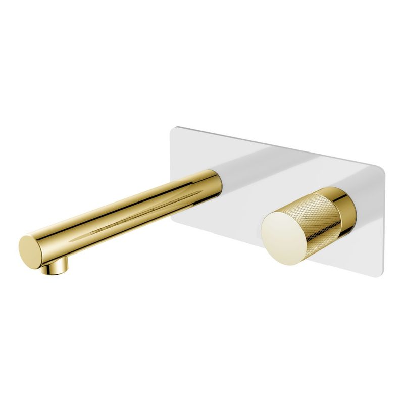 Смеситель скрытого монтажа для раковины BOHEME Stick Diamond 125-WG.2 из стены White Gold