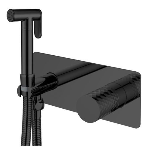 Встраиваемый гигиенический душ BOHEME Stick Diamond 127-BB Black