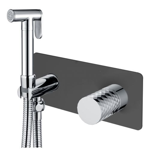 Встраиваемый гигиенический душ BOHEME Stick Diamond Black 127-BCR Chrom