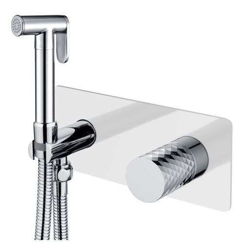 Встраиваемый гигиенический душ BOHEME Stick Diamond 127-WCR White Chrom