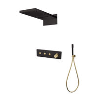 Душевая система скрытого монтажа BOHEME Fusion 130-BG черное/золото — 1