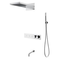 Душевая система скрытого монтажа BOHEME Fusion 131-2-CR с термостатом и изливом хром — 1