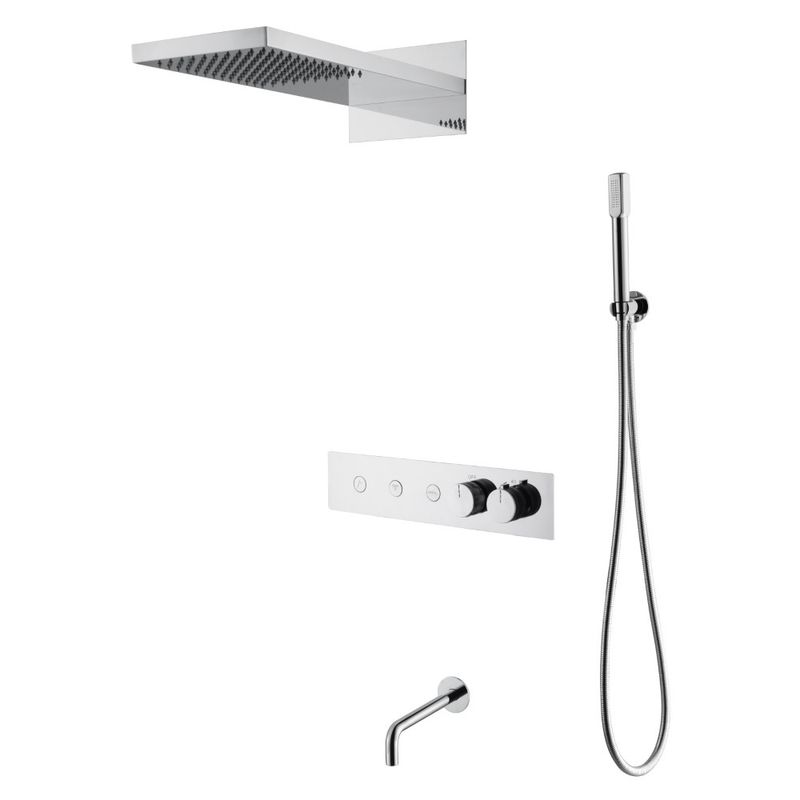 Душевая система скрытого монтажа BOHEME Fusion 131-2-CR с термостатом и изливом хром