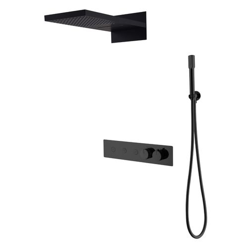 Душевая система скрытого монтажа BOHEME Fusion 131-B с термостатом черный