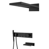 Душевая система скрытого монтажа BOHEME Zodiac 132-2-B трехпозиционная Black с изливом — 1