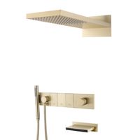 Душевая система скрытого монтажа BOHEME Zodiac 132-2-G трехпозиционная Gold с изливом — 1