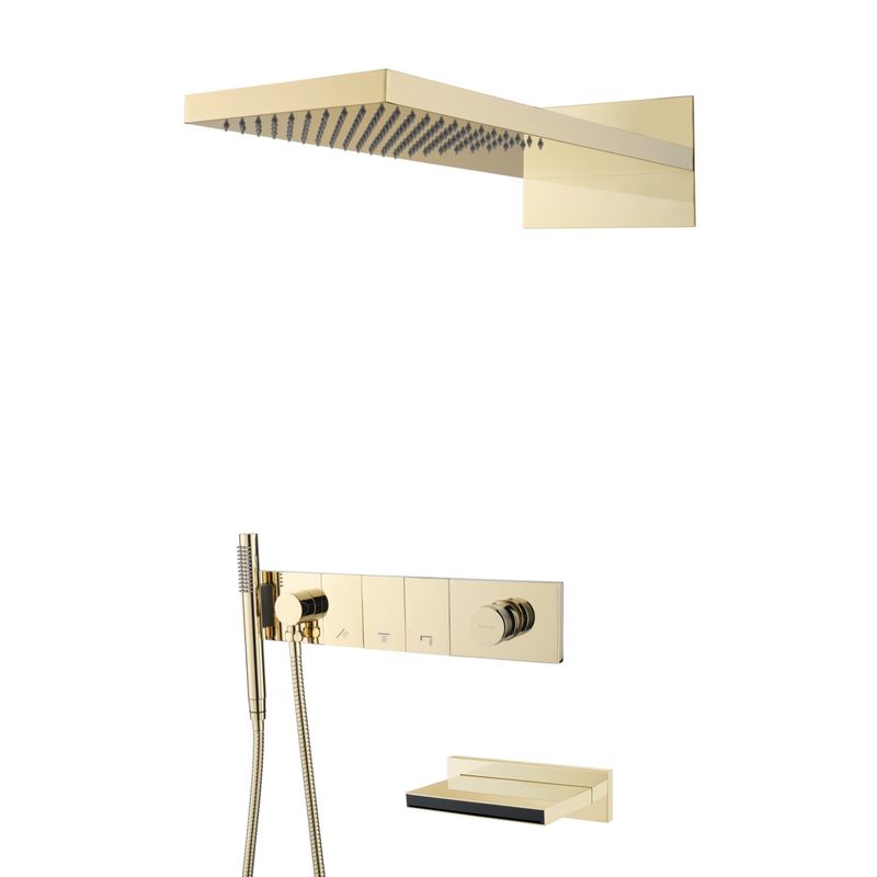 Душевая система скрытого монтажа BOHEME Zodiac 132-2-MG трехпозиционная Matt Gold с изливом