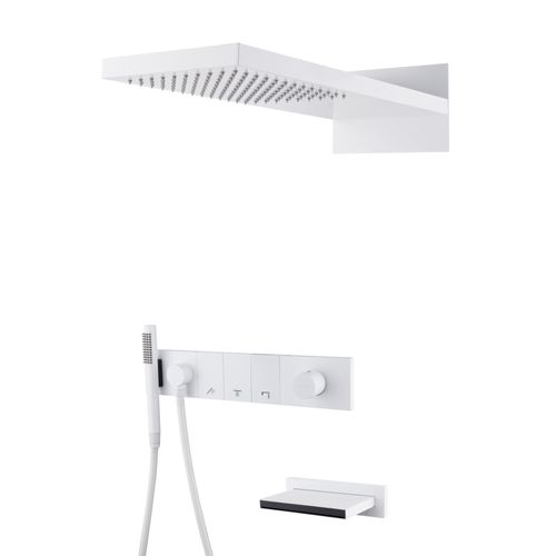 Душевая система скрытого монтажа BOHEME Zodiac 132-2-MW трехпозиционная Matt White с изливом