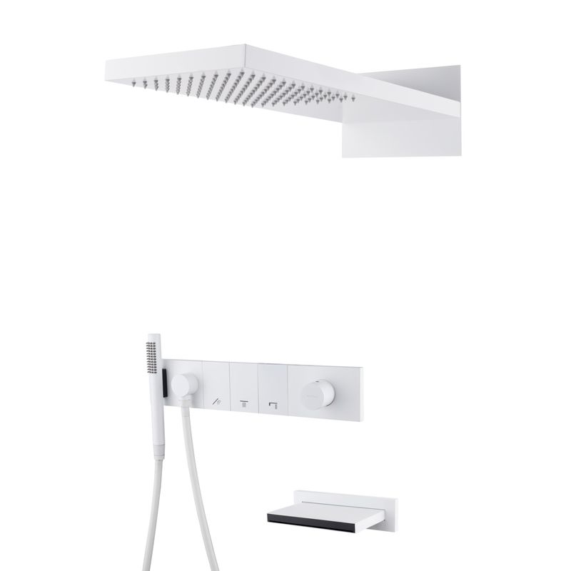 Душевая система скрытого монтажа BOHEME Zodiac 132-2-MW трехпозиционная Matt White с изливом