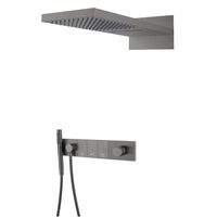 Душевая система скрытого монтажа BOHEME Zodiac 132-GM трехпозиционная Gun Metal — 1