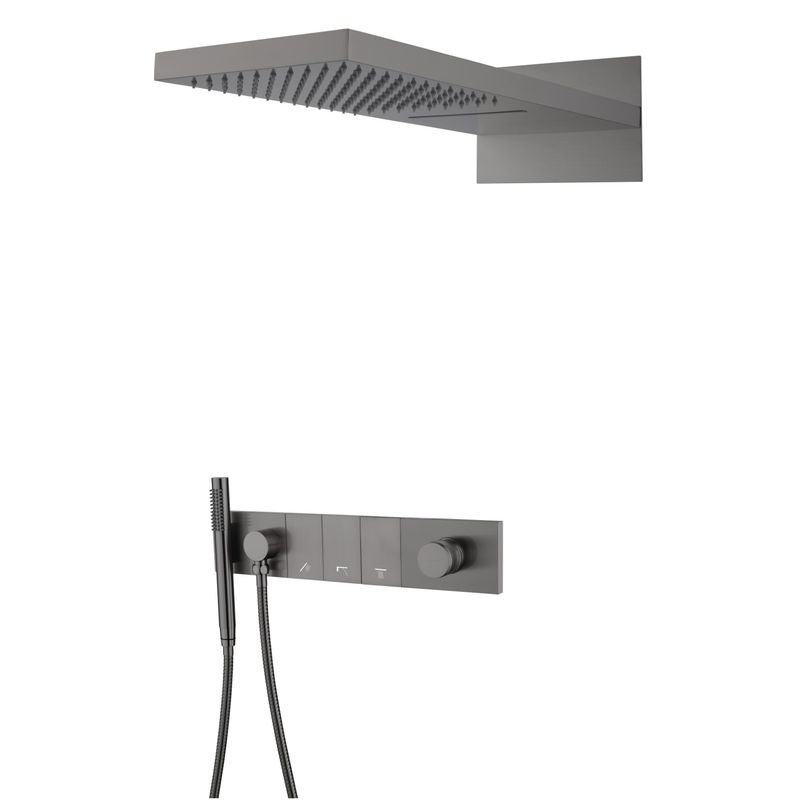 Душевая система скрытого монтажа BOHEME Zodiac 132-GM трехпозиционная Gun Metal