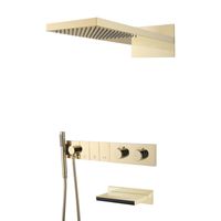Душевая система скрытого монтажа BOHEME Zodiac 133-2-G трехпозиционная Gold с термостатом и изливом — 1