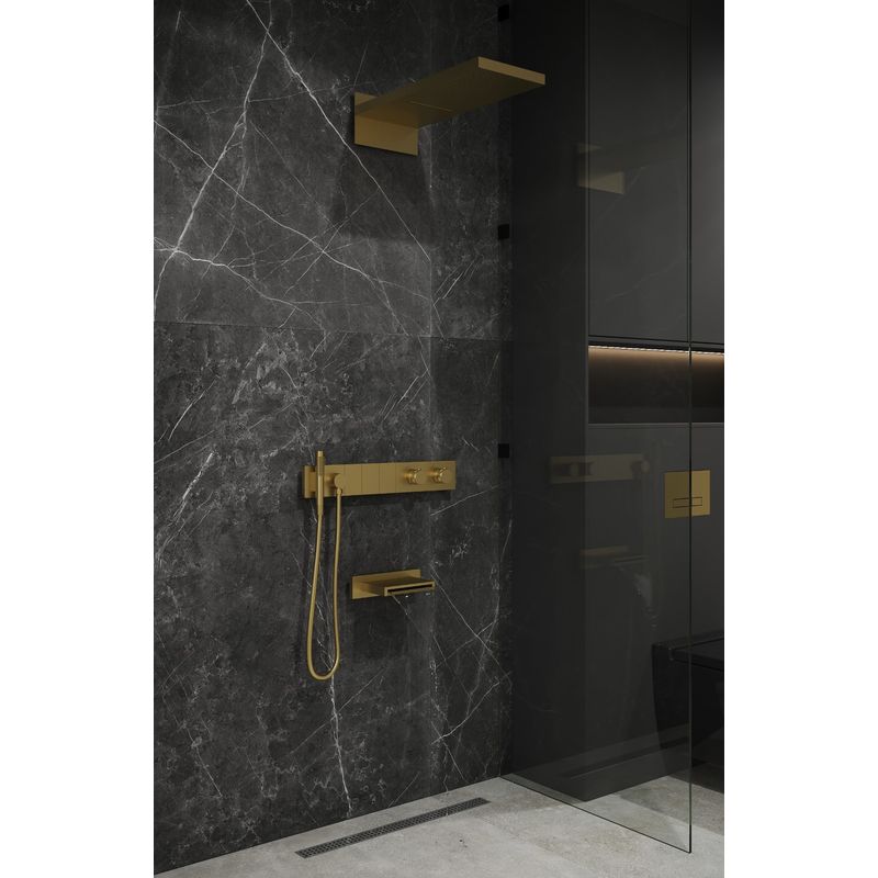 Душевая система скрытого монтажа BOHEME Zodiac 133-2-MG трехпозиционная Matt Gold с термостатом и изливом