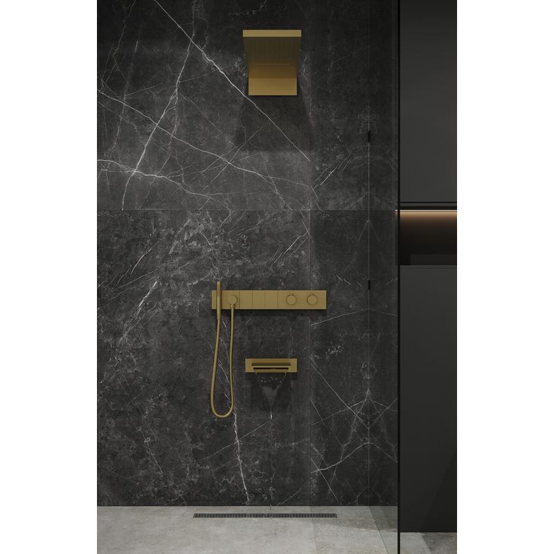 Душевая система скрытого монтажа BOHEME Zodiac 133-2-MG трехпозиционная Matt Gold с термостатом и изливом