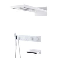 Душевая система скрытого монтажа BOHEME Zodiac 133-2-MW трехпозиционная Matt White с термостатом и изливом — 1