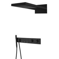 Душевая система скрытого монтажа BOHEME Zodiac 133-B трехпозиционная Black с термостатом — 1