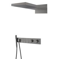 Душевая система скрытого монтажа BOHEME Zodiac 133-GM трехпозиционная Gun Metal с термостатом — 1