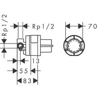Скрытая монтажная часть Hansgrohe 13620180 — 2