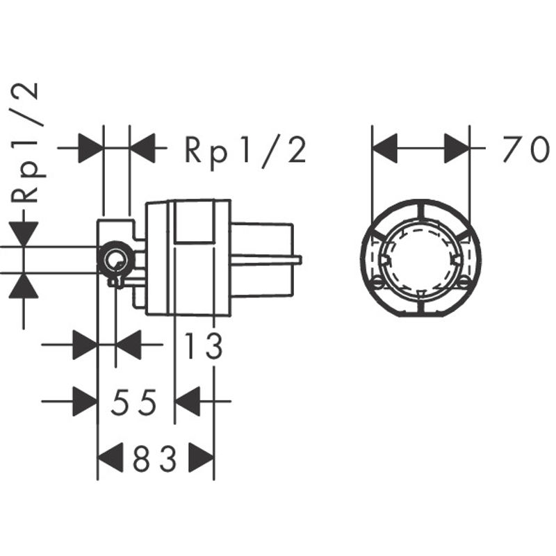 Скрытая монтажная часть Hansgrohe 13620180