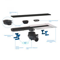 Душевой лоток Pestan Confluo Frameless Line 950 matte black 13701323 линейный 2в1 — 3