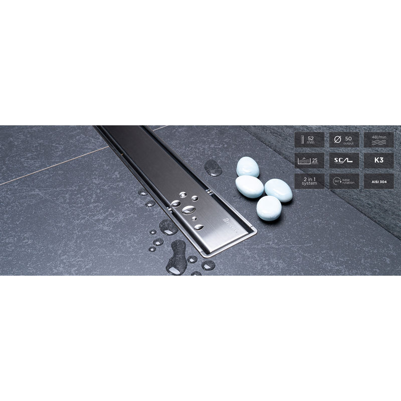 Душевой лоток Pestan Confluo Primo Compact Line 550 13702509 линейный 2в1