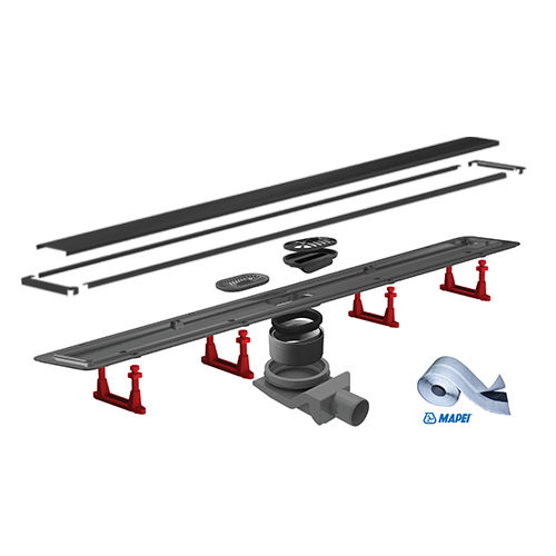 Душевой лоток Pestan Confluo Primo Compact Line 650 matte black 13702524 линейный 2в1