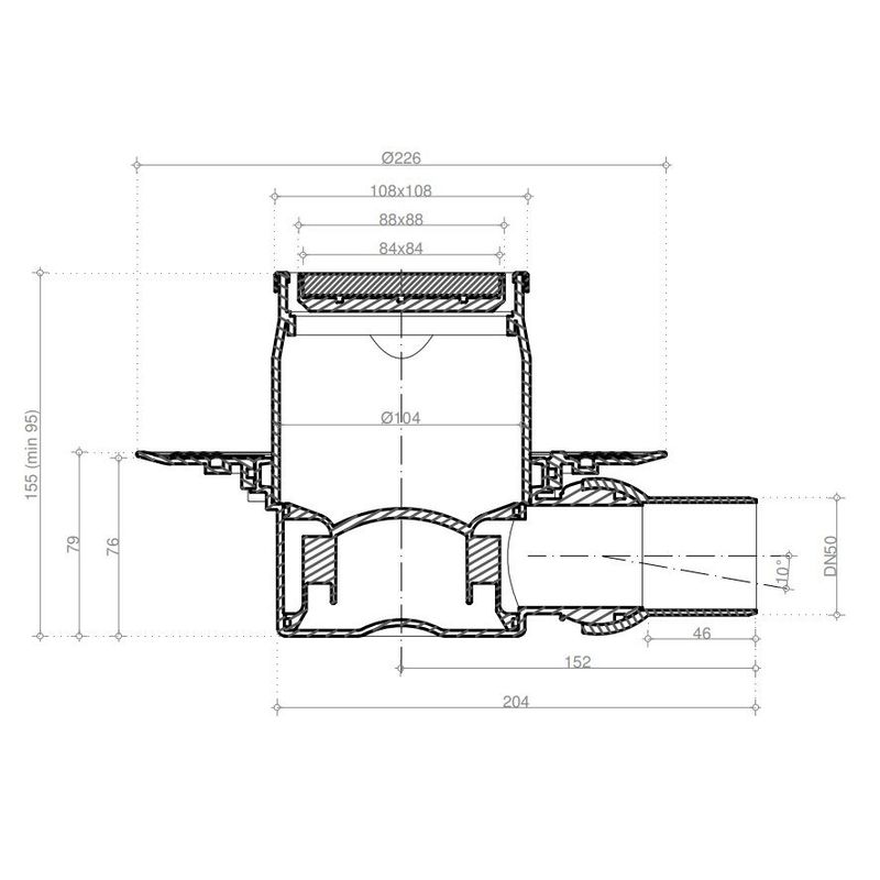 Душевой трап Pestan Confluo Standart Plate 1 13702562 10×10 2 IN 1