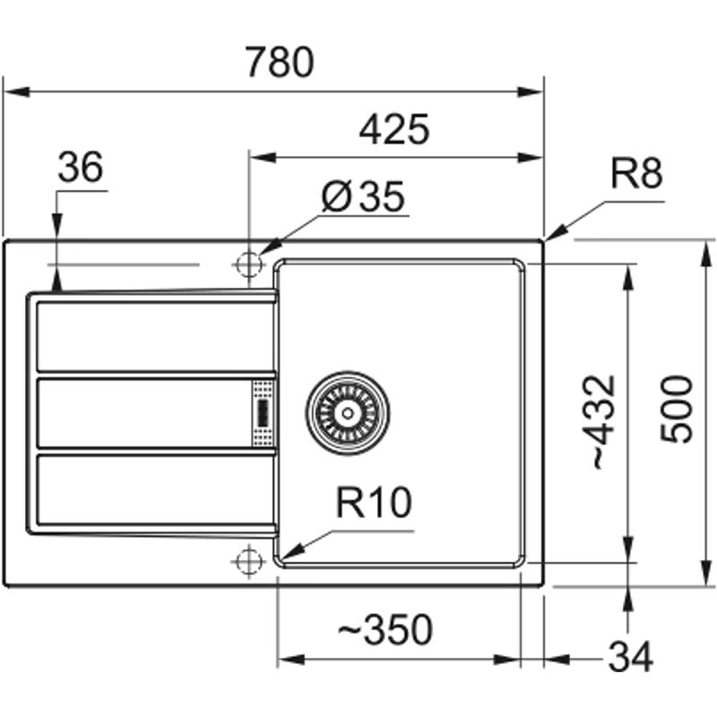 Кухонная мойка из искусственного камня Franke S2D 611-78 143.0618.368 оникс
