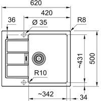 Кухонная мойка из искусственного камня Franke S2D 611-62/500 143.0628.363 белый — 2
