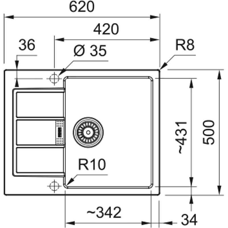 Кухонная мойка из искусственного камня Franke S2D 611-62/500 143.0628.363 белый