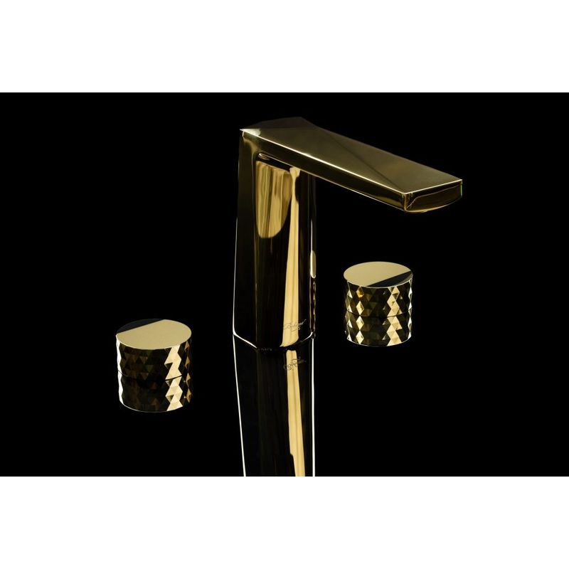 Смеситель для раковины BOHEME Venturo 150-MG-DIAMOND на 3отв. ручка DIAMOND Matt Gold