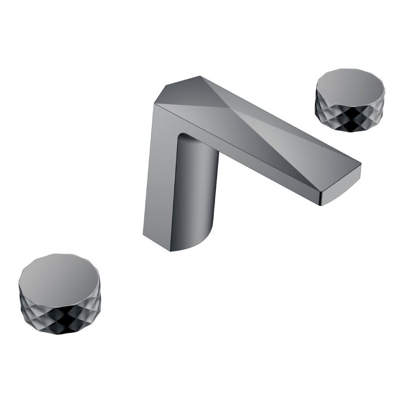 Смеситель для раковины BOHEME Venturo 150-SGM-DIAMOND на 3отв. ручка DIAMOND Shine Gun Metall