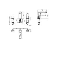 Смеситель для раковины BOHEME Venturo 150-SGM-ICE на 3отв. ручка ICE Shine Gun Metall — 2