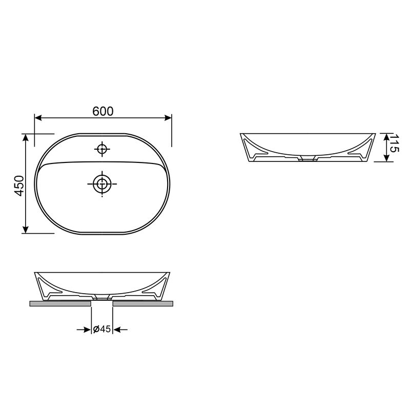 Раковина Wellsee Câlin 150201000 60×45 см (глянцевый белый)