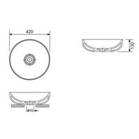 Раковина Wellsee Chalice Perfection 150602000 42×42 см керамическим клапаном (матовый черный) — 4