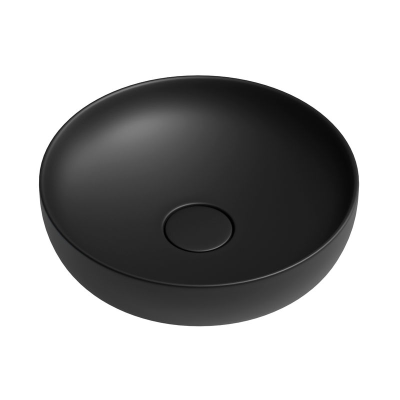 Раковина Wellsee Chalice Perfection 150602000 42×42 см керамическим клапаном (матовый черный)