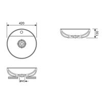 Раковина Wellsee Chalice Perfection 150605000 42×42 см керамическим клапаном (глянцевый белый) — 4