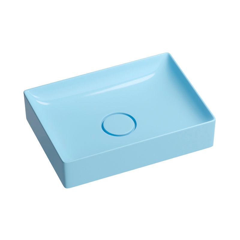 Раковина Wellsee Pure BY Wellsee 150708000 50×36 см керамическим клапаном (голубой)