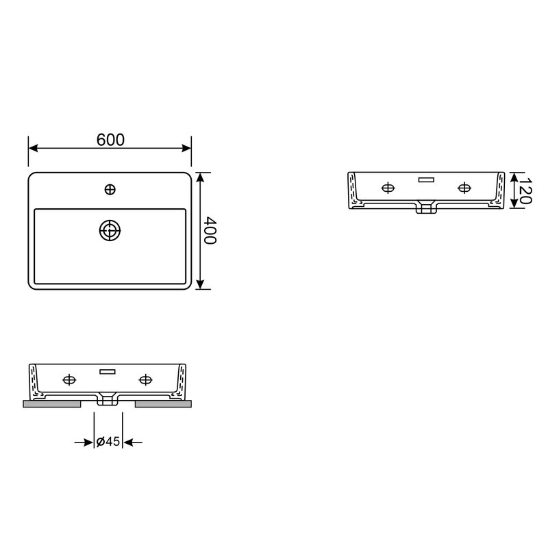 Раковина Wellsee Halcyon 150801000 60×40 см (глянцевый белый)