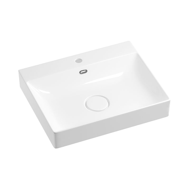 Раковина Wellsee DeSire 151501000 55×45 см с керамическим клапаном (глянцевый белый)