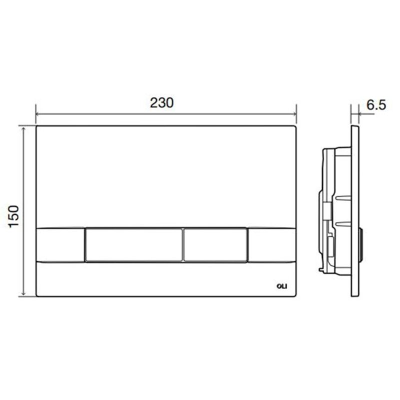 Кнопка смыва OLI Narrow 152942 черная soft-touch