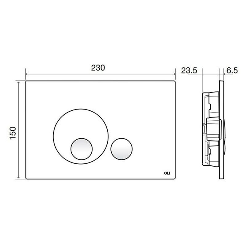 Кнопка смыва OLI Globe 152953 серая soft-touch