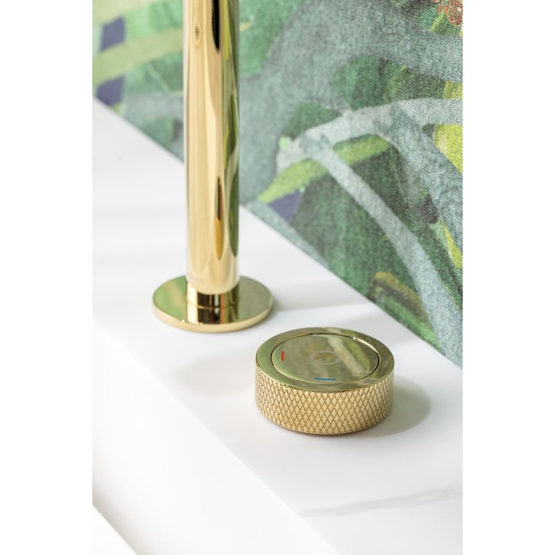 Смеситель для раковины BOHEME TECH 158-G автоматический на 2 отв. Gold