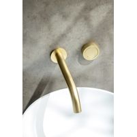 Смеситель скрытого монтажа для раковины BOHEME TECH 158/2-MG автоматический из стены Matt Gold — 2